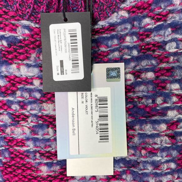 Andersson Bell Wes Wool Blend Knit Mockneck Sweater Vest Size Medium Violet NWT - Picture 8 of 15